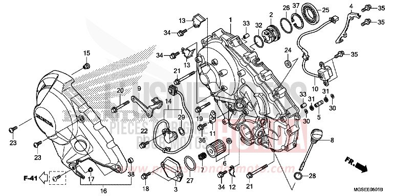 RIGHT CRANKCASE COVER (NC700SD) for NC700S Dual Cluth ABS GRAPHITE BLACK (NHB01) from 2013